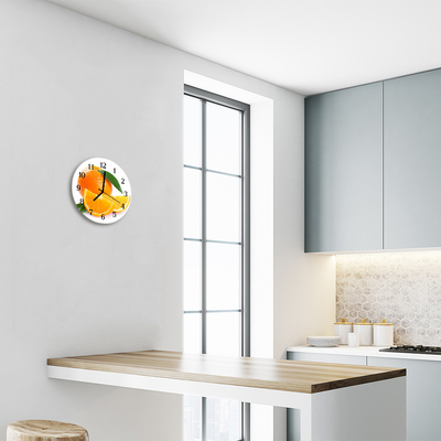 Glass Wall Clock Oranges fruit orange