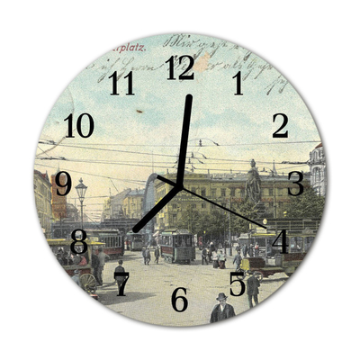 Glass Wall Clock Postcard postcard blue