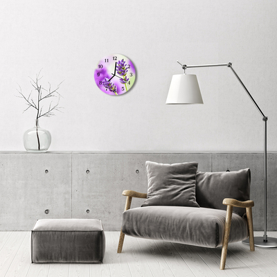 Glass Wall Clock Lavender lavender purple