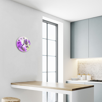 Glass Wall Clock Lavender lavender purple