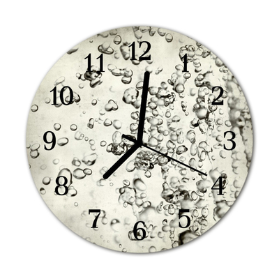 Glass Wall Clock Drops nature grey