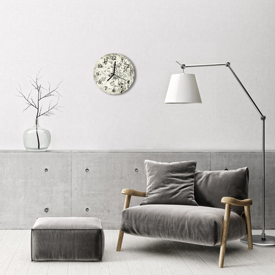 Glass Wall Clock Drops nature grey