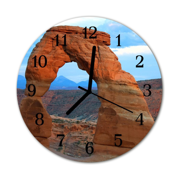 Glass Wall Clock Grand canyon landscape orange