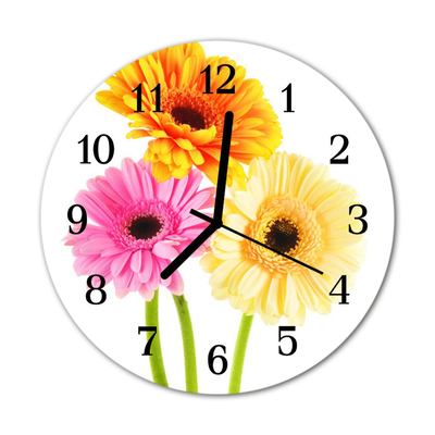 Glass Wall Clock Flowers flowers multi-coloured