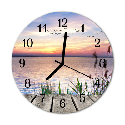 Glass Wall Clock Lake lake multi-coloured