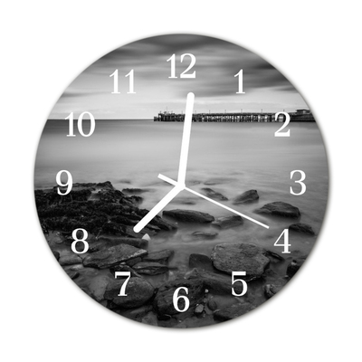 Glass Wall Clock Shore shore grey