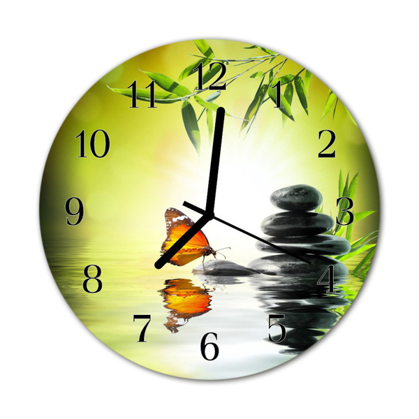 Glass Wall Clock Nature nature green