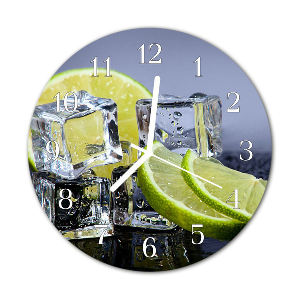 Glass Wall Clock Citrus fruits fruit yellow