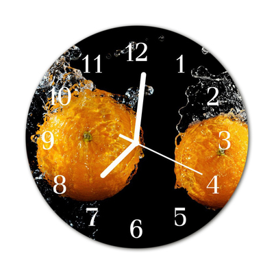 Glass Wall Clock Oranges fruit orange