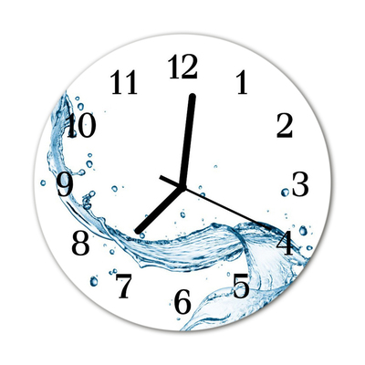 Glass Wall Clock Water water white