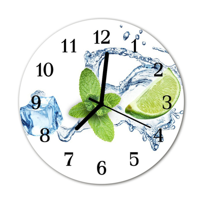 Glass Wall Clock Mint spices green