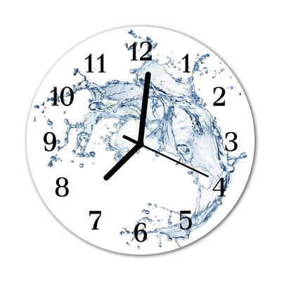 Glass Wall Clock Water water blue