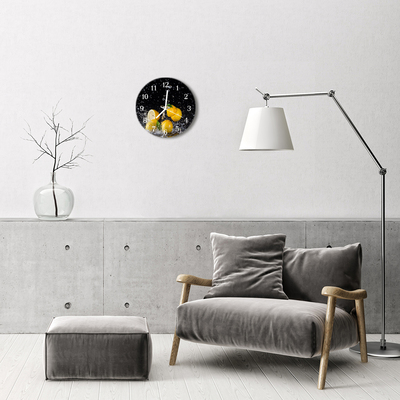 Glass Wall Clock Lemons fruit yellow