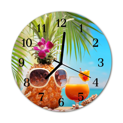 Glass Wall Clock Vacation nature multi-coloured