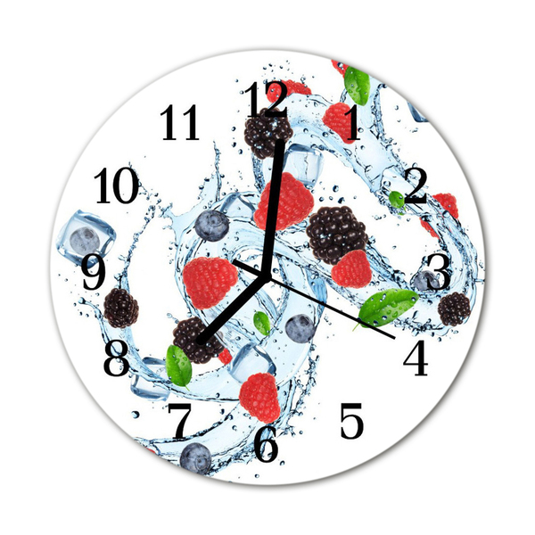 Glass Wall Clock Fruit ice cream fruit ice blue