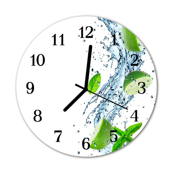 Glass Wall Clock Mint spices green