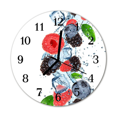 Glass Wall Clock Fruit ice cream fruit ice blue