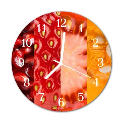 Glass Wall Clock Fruit fruit red