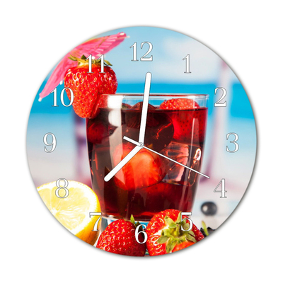 Glass Wall Clock Drink drink red