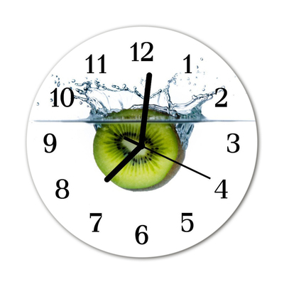 Glass Wall Clock Kiwi fruit green