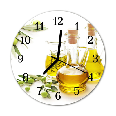 Glass Wall Clock Oil food and drinks yellow