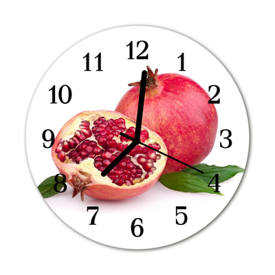 Glass Wall Clock Grenade fruit pink