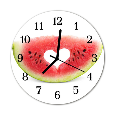 Glass Wall Clock Watermelon fruit pink