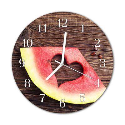 Glass Wall Clock Watermelon fruit pink