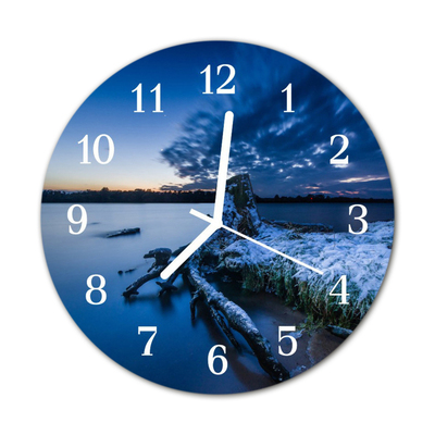 Glass Wall Clock Landscape landscape blue