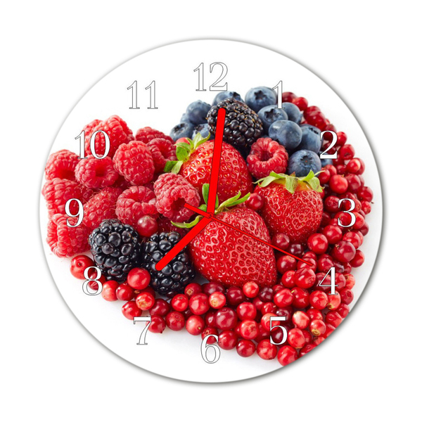 Glass Wall Clock Fruit fruit red