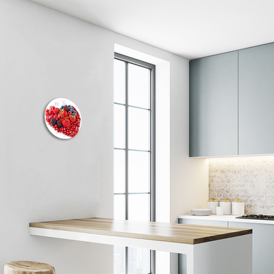 Glass Wall Clock Fruit fruit red