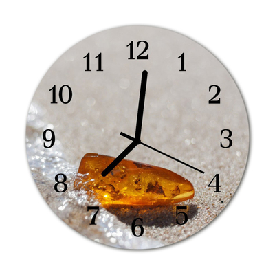 Glass Wall Clock Amber amber gold