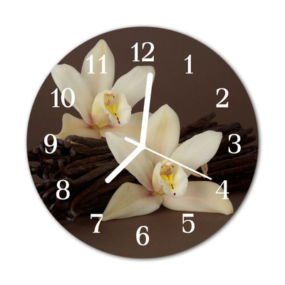 Glass Wall Clock Vanilla vanilla brown