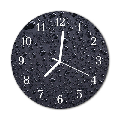 Glass Wall Clock Drops nature black