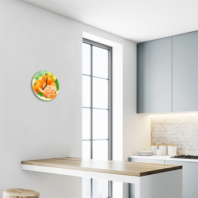 Glass Wall Clock Oranges fruit orange