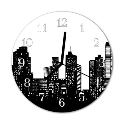 Glass Wall Clock Buildings building black