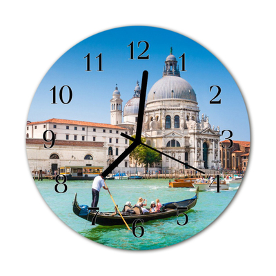 Glass Wall Clock Venice beverages blue