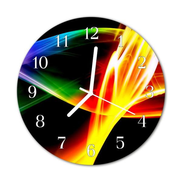 Glass Wall Clock Abstract art black