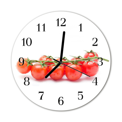 Glass Wall Clock Tomatoes food and drinks white