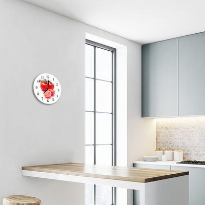 Glass Wall Clock Tomatoes food and drinks red