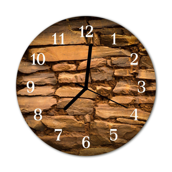 Glass Wall Clock Stones stones brown