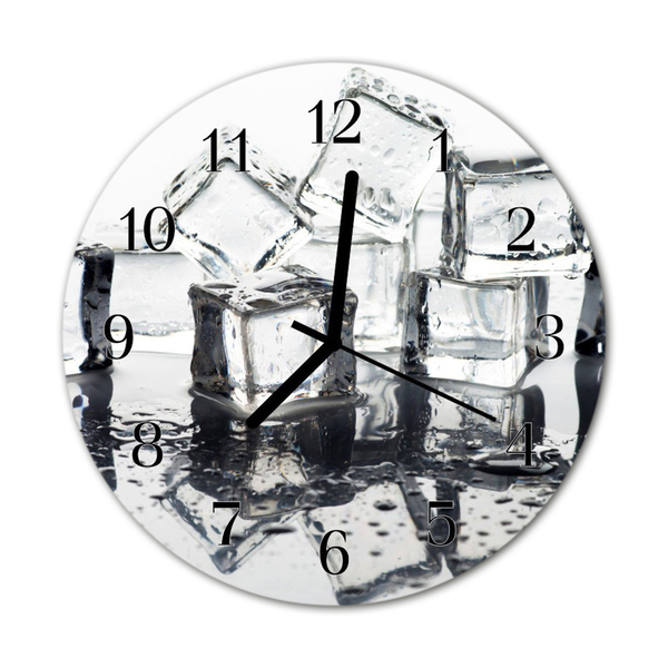 Glass Wall Clock Ice cream ice grey