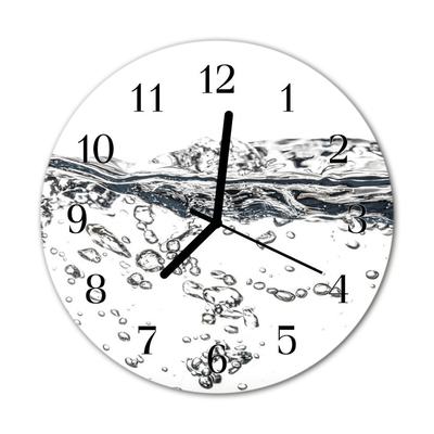 Glass Wall Clock Water water white