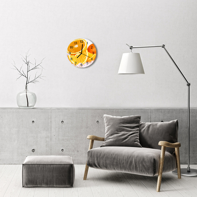 Glass Wall Clock Oranges fruit orange