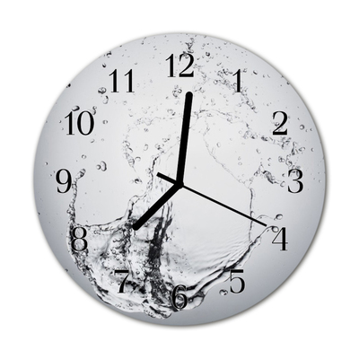 Glass Wall Clock Water water grey