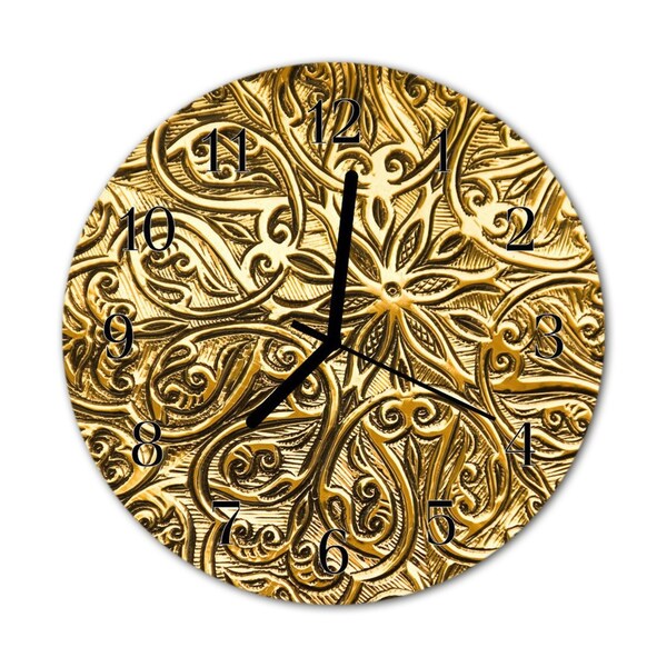 Glass Wall Clock Mosaic art gold