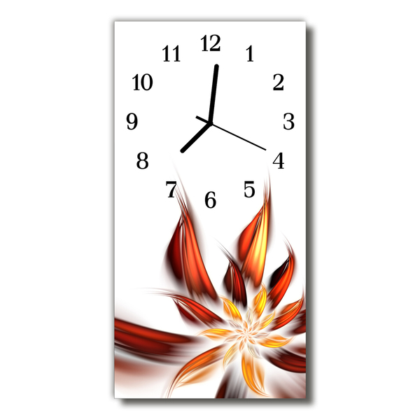 Glass Wall Clock Flower