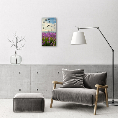 Glass Wall Clock Flowers