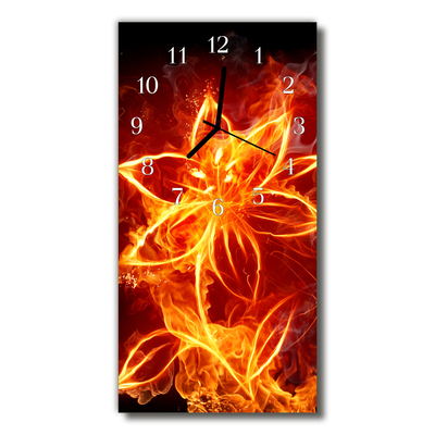 Glass Wall Clock Flower