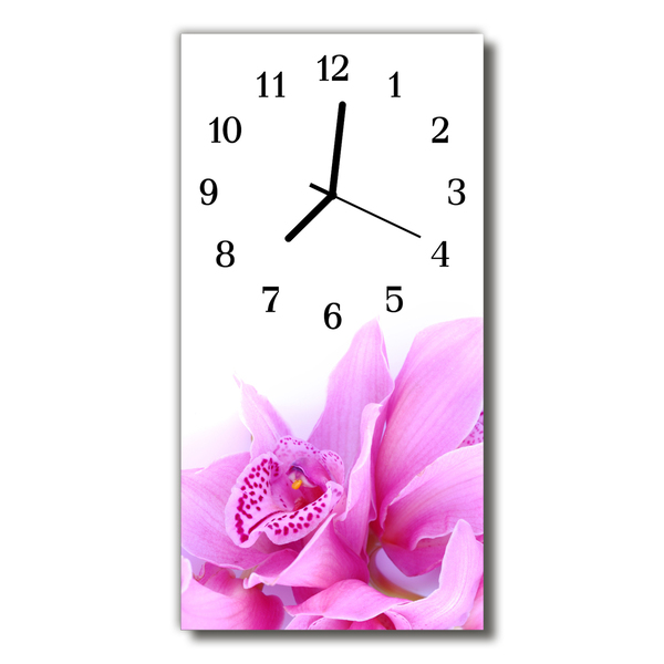 Glass Wall Clock Orchid